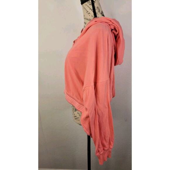 Free People FP Movement Hooded Crop Sweater Womens Large Long Sleeves Boxy - Picture 5 of 10